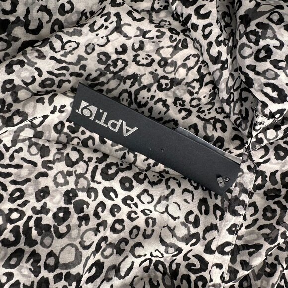 Apt. 9 2X Cheetah Leopard Print Tunic Blouse Drawstring Waist Pleated Animal - Picture 7 of 11